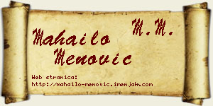 Mahailo Menović vizit kartica